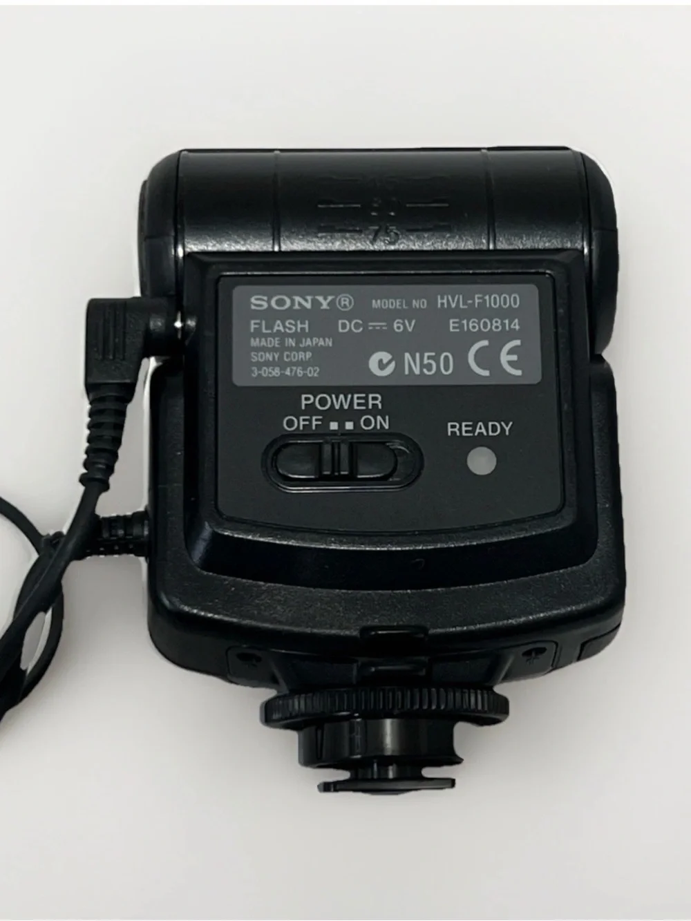 Sony Black External Camera Flash with Coiled Sync Cord